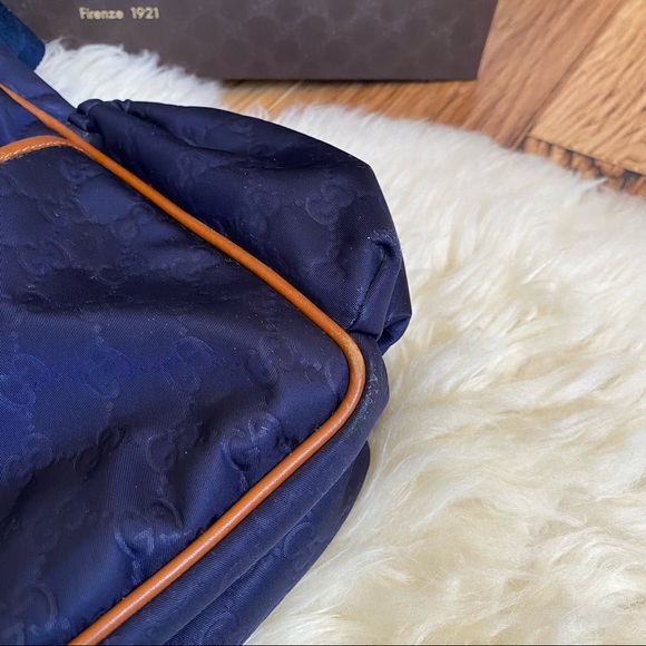 Gucci Guccissma Nylon Diaper Bag Navy Sheen Monogram - Picture 10 of 14